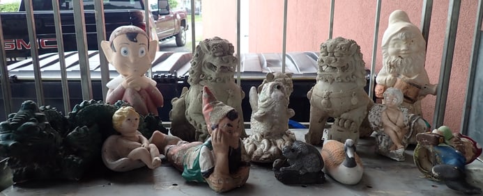 Concrete Lawn Ornaments & Fish Fountain