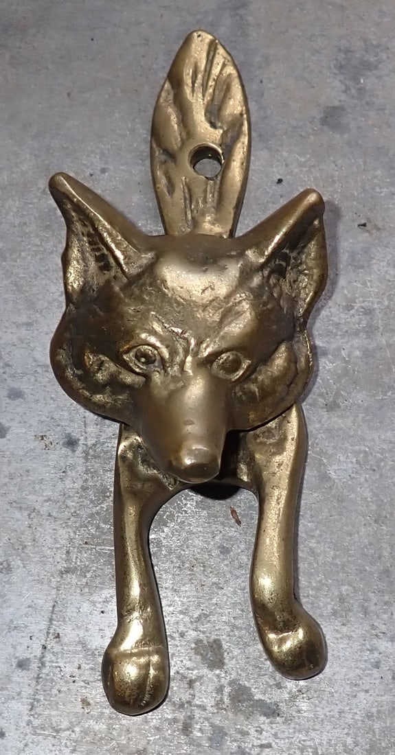 Brass Fox Door Knocker (1 of 2)