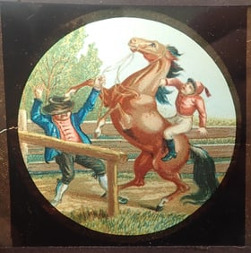 George Pierce Jockey on Horse Magic Lantern Slide
