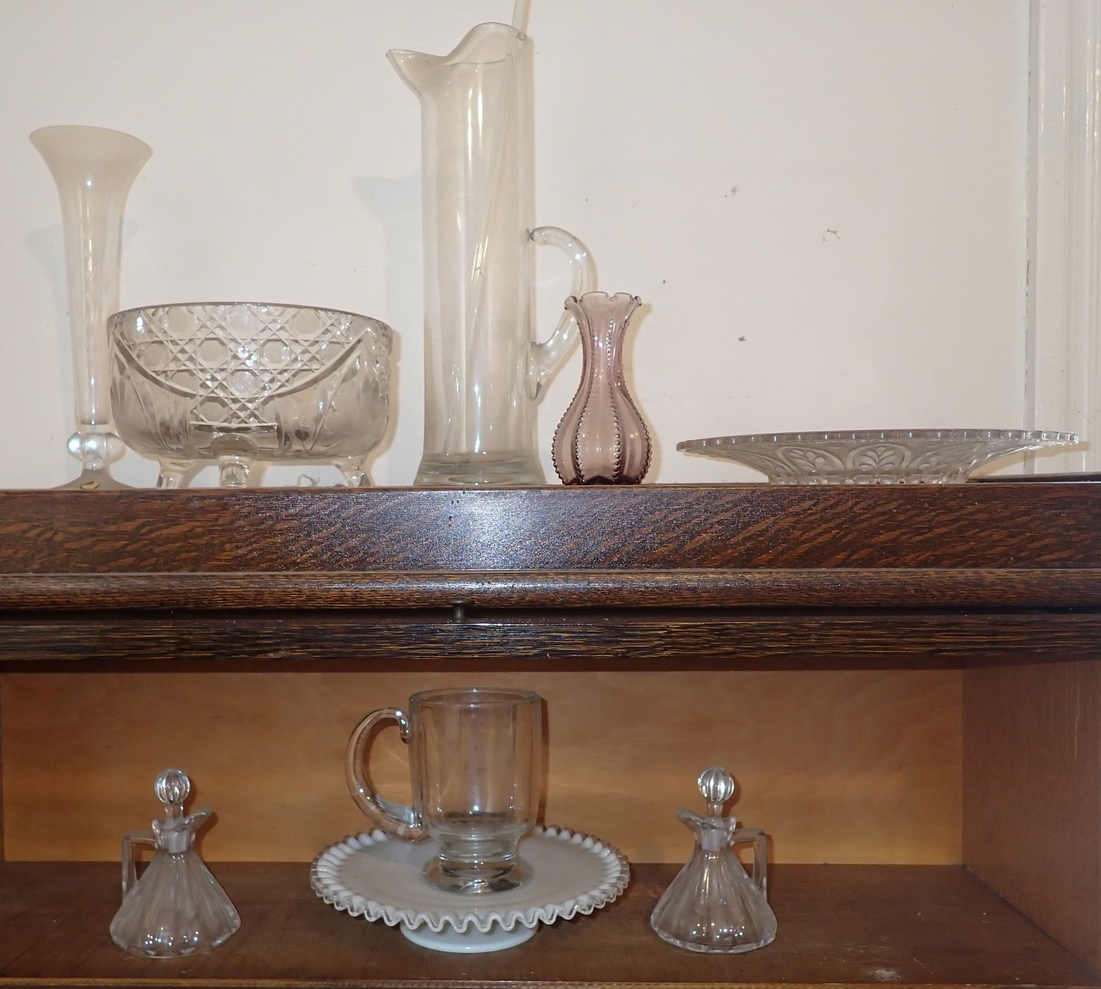 Cake Plate , Cruets , & Misc Glassware (1 of 5)