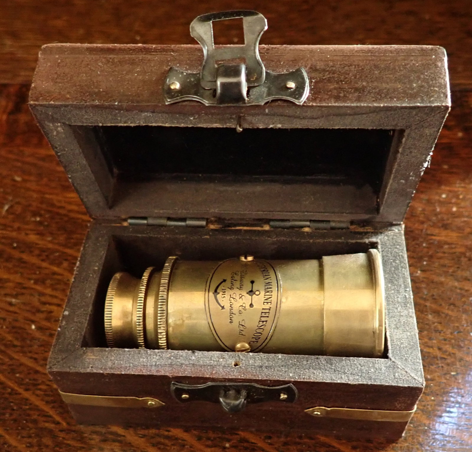 Victorian Marine Brass Telescope: Repro telescope - Approx 1 1/2" in diameter and 5" long (opened). Shipping available