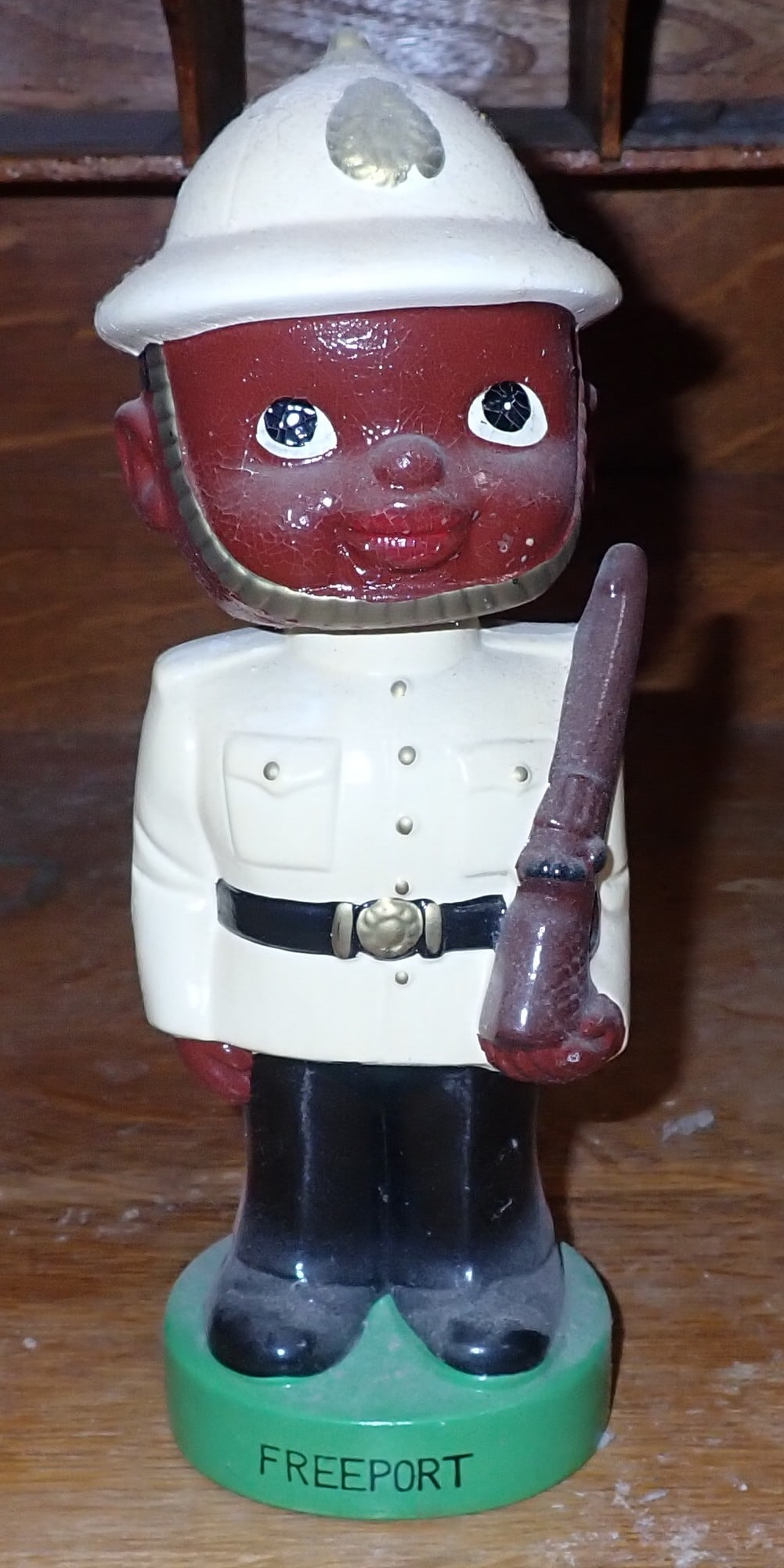 Bahamian Policeman Bobblehead Bank: Ceramic Bank is approx 9 5/8" tall. Shipping available