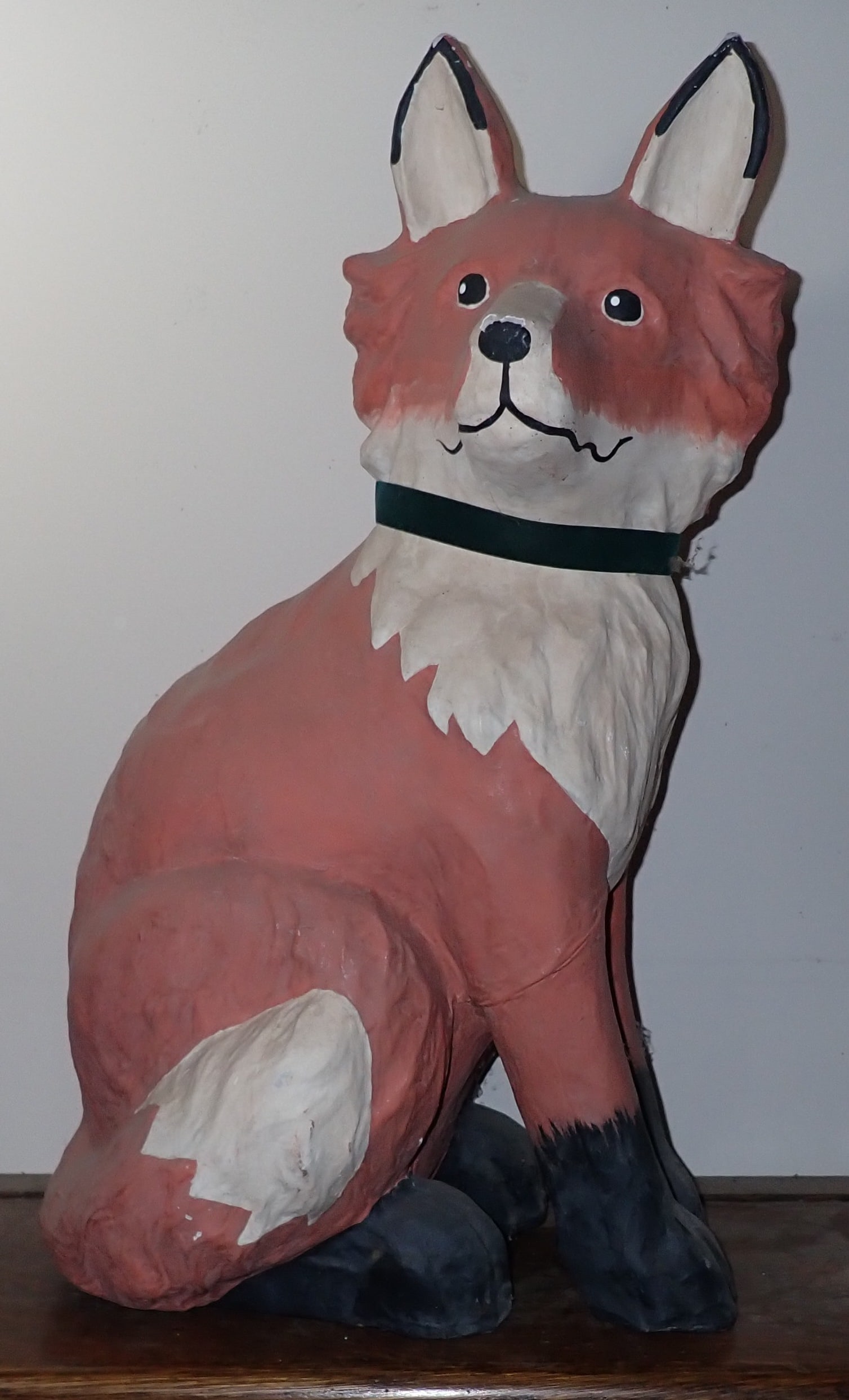 Paper Mache Fox: Apprx 24 1/4" tall. No in house shipping !
