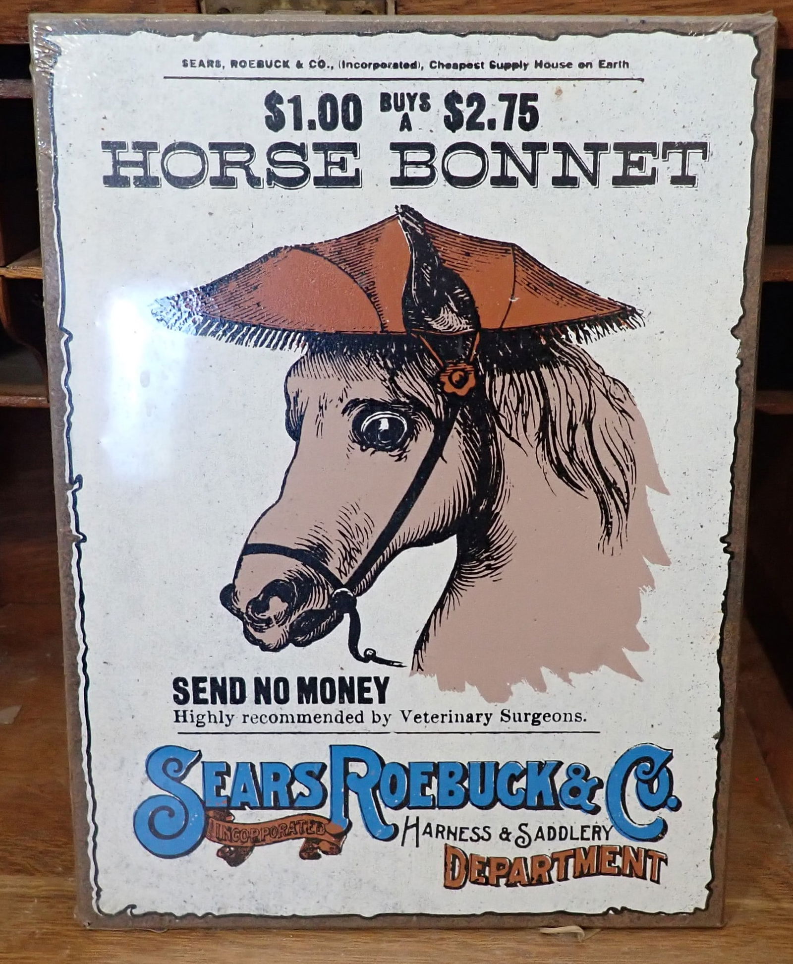 Sears Roebuck Horse Bonnet Sign (1 of 2)