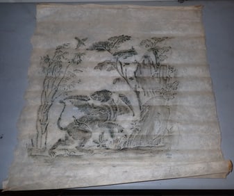 1960 Atkins Thai Temple Style Rubbing