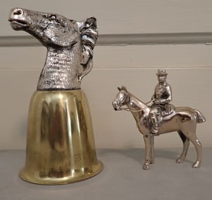Horse Stirrup Cup & Philadelphia Mfg Horse & Rider