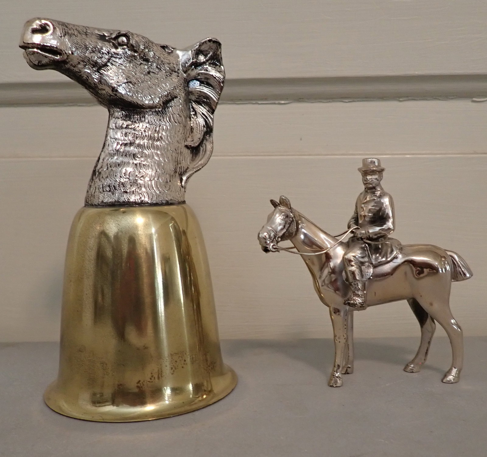 Horse Stirrup Cup & Philadelphia Mfg Horse & Rider: Cup is apprx 5 3/4" tall. Shipping available