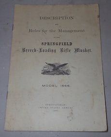 1867 Springfield Model 1866 Description & Rules for the Management