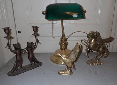Brass Desk Lamp Fox Candle Holders Horse , & Duck