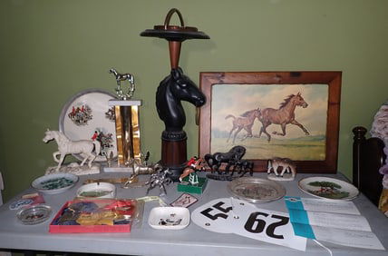 Horse Ashtray , Plates , Figurines , & Misc