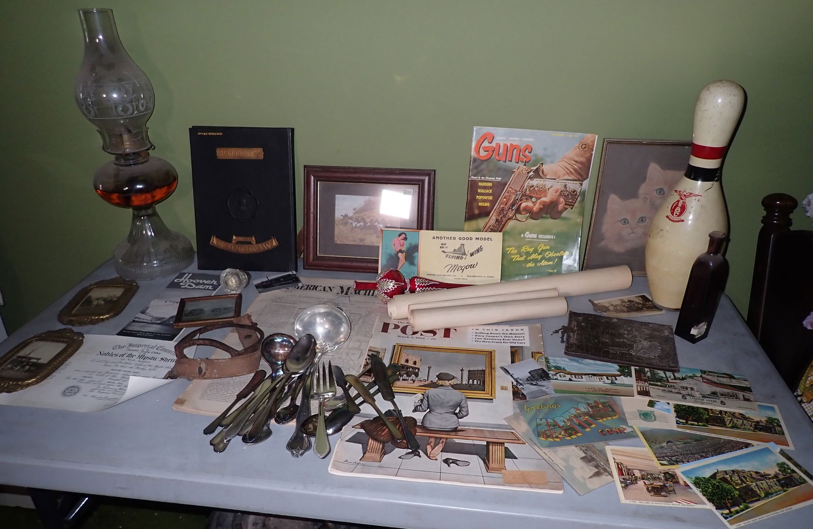 Early Football Photo , Oil Lamp , Postcards , & Misc (1 of 13)