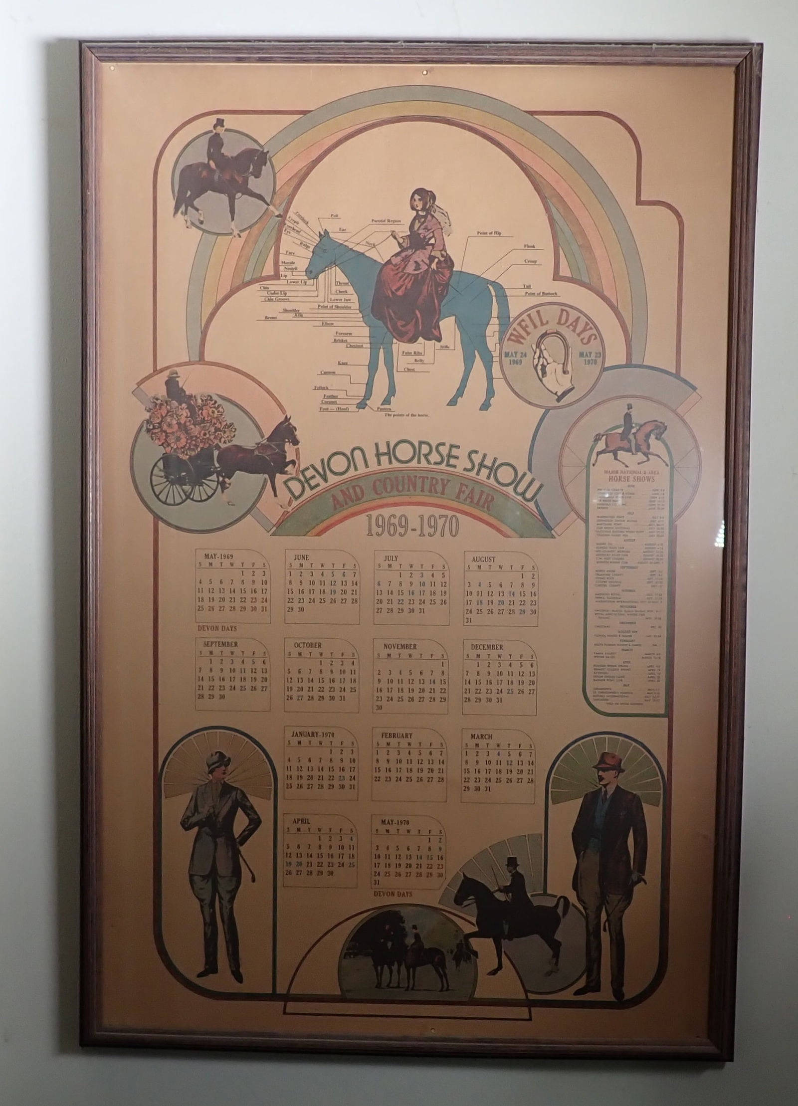 1969-70 Devon Horse Show Calendar Poster (1 of 3)