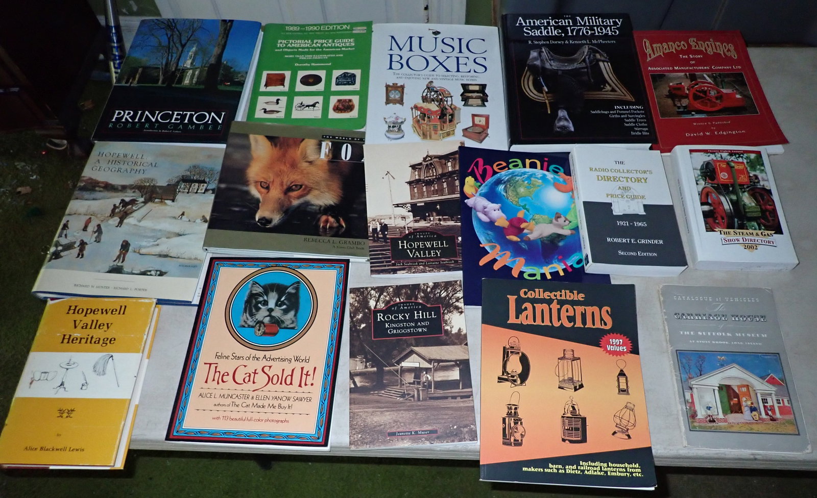 Books incl Music Boxes Hit & Miss Engines Lanterns: Also included is American Military Saddle , Radio Collectors , & More. Shipping available