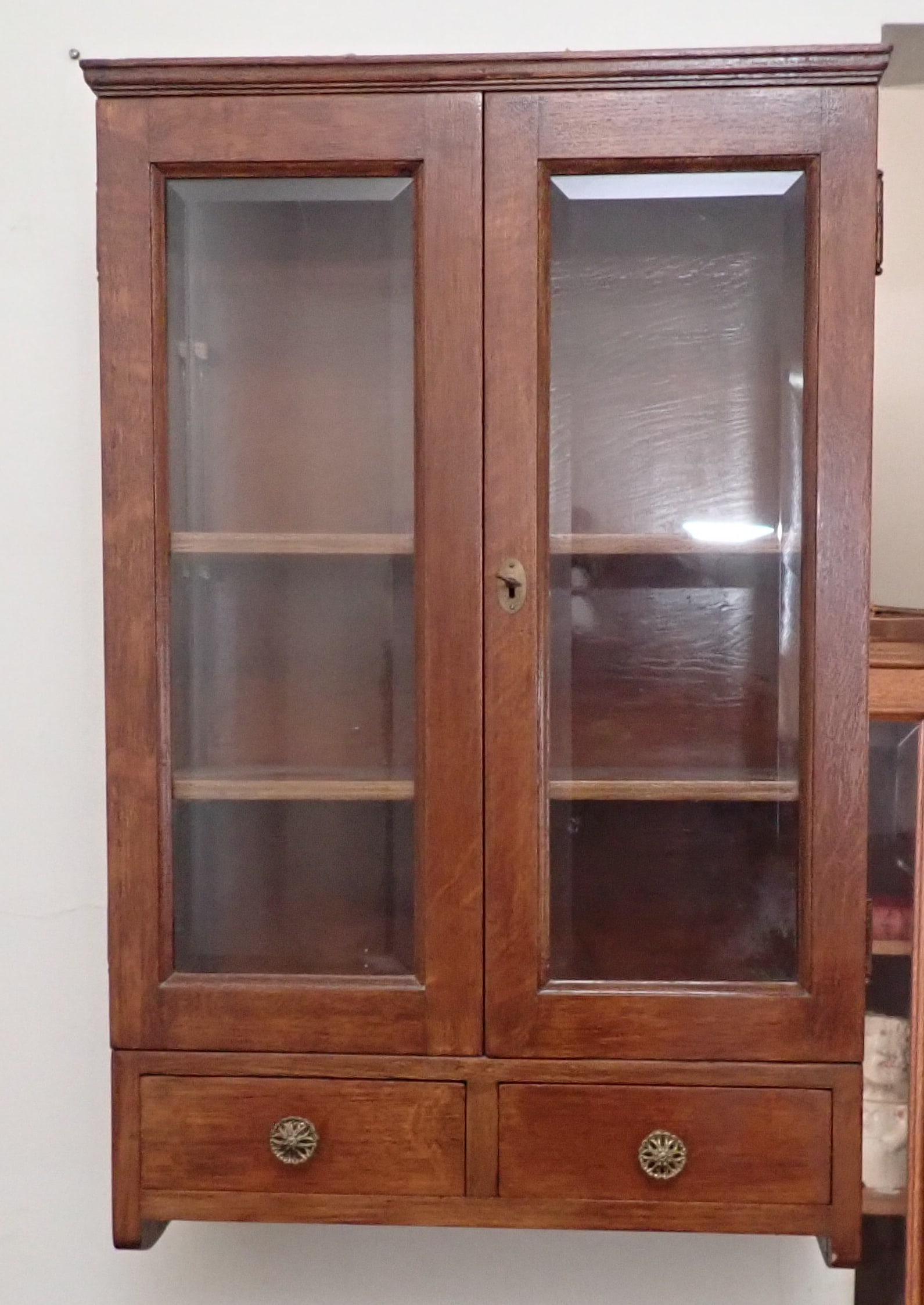 Oak Wall Curio Cabinet (1 of 3)
