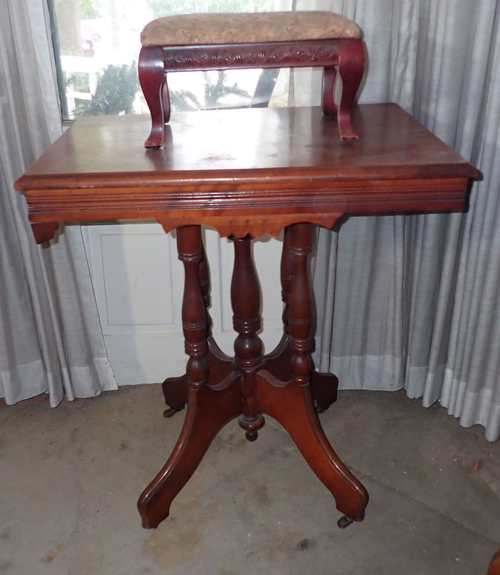 Stool & Victorian Lamp Stand (1 of 4)