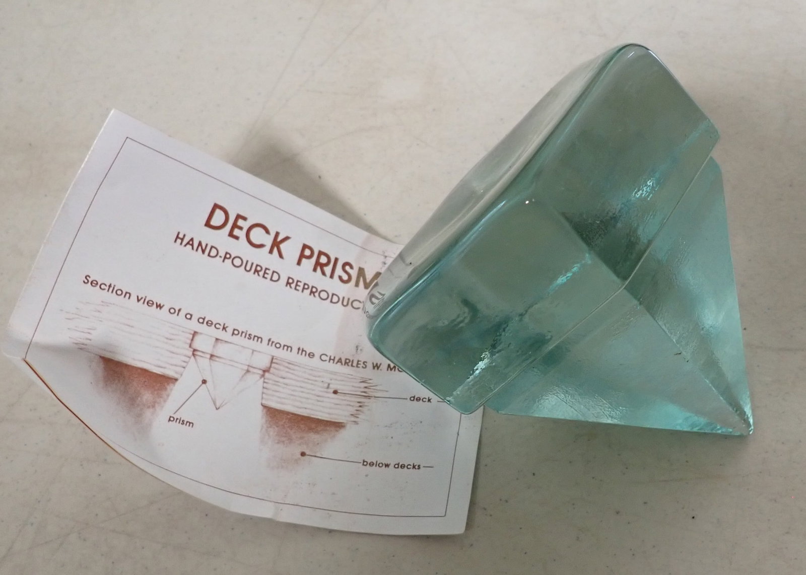 Deck Prism: Repro Deck Prism - Apprx 4 1/8" x 4 1/2" x 5". Shipping available