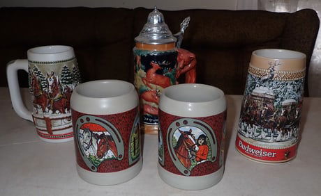 German & Budweiser Steins