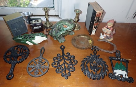 Trivets , Hammered Brass Tray & Misc