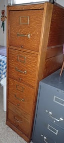 4 Drawer Oak File Cabinet