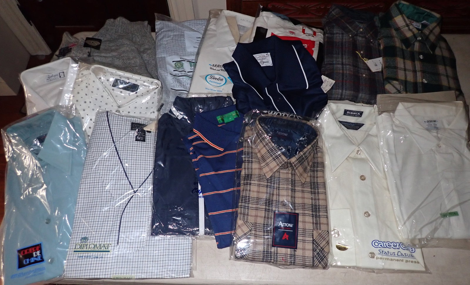 Shirts incl Button Down , Flannel & Misc: Basket is included. We will ship clothing, but not basket.
