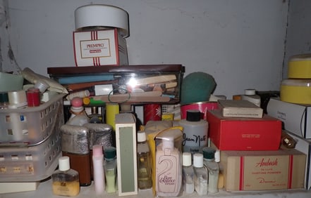 Perfumes , Soaps , Powder , & Vanity Tray