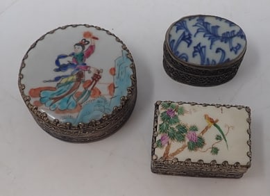3 Chinese Trinket Boxes