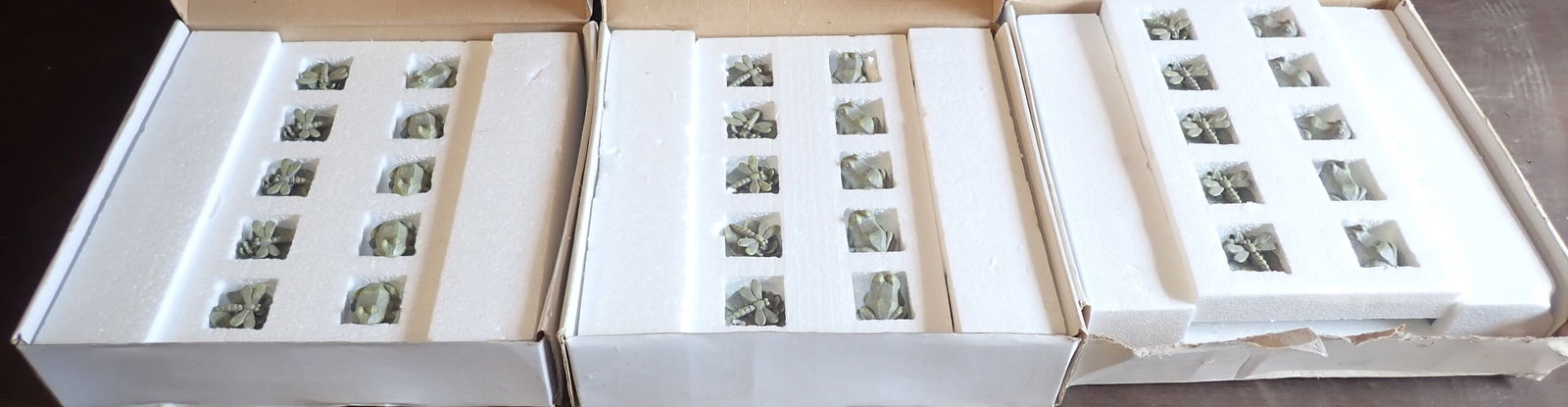 Resin Frogs & Dragonflies: Frogs are approx 1 3/4" long. Shipping available ($20 handling charge, plus postage)