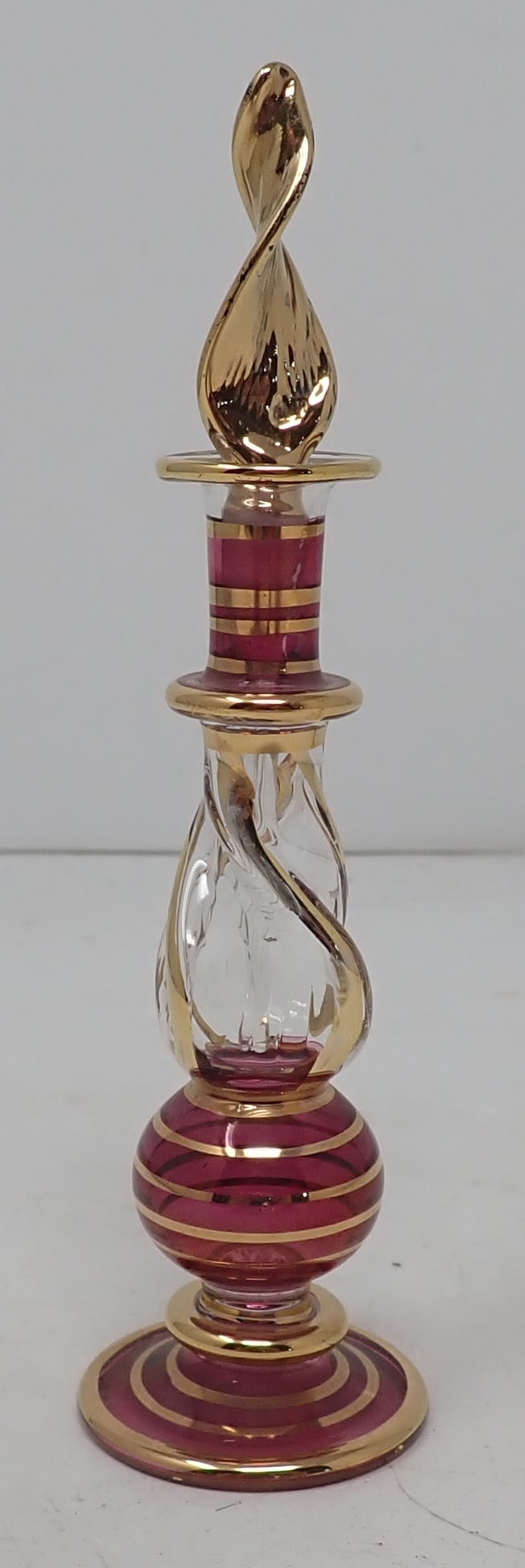 Egyptian Glass Perfume Bottle: Apprx 4 3/4" tall. Shipping available