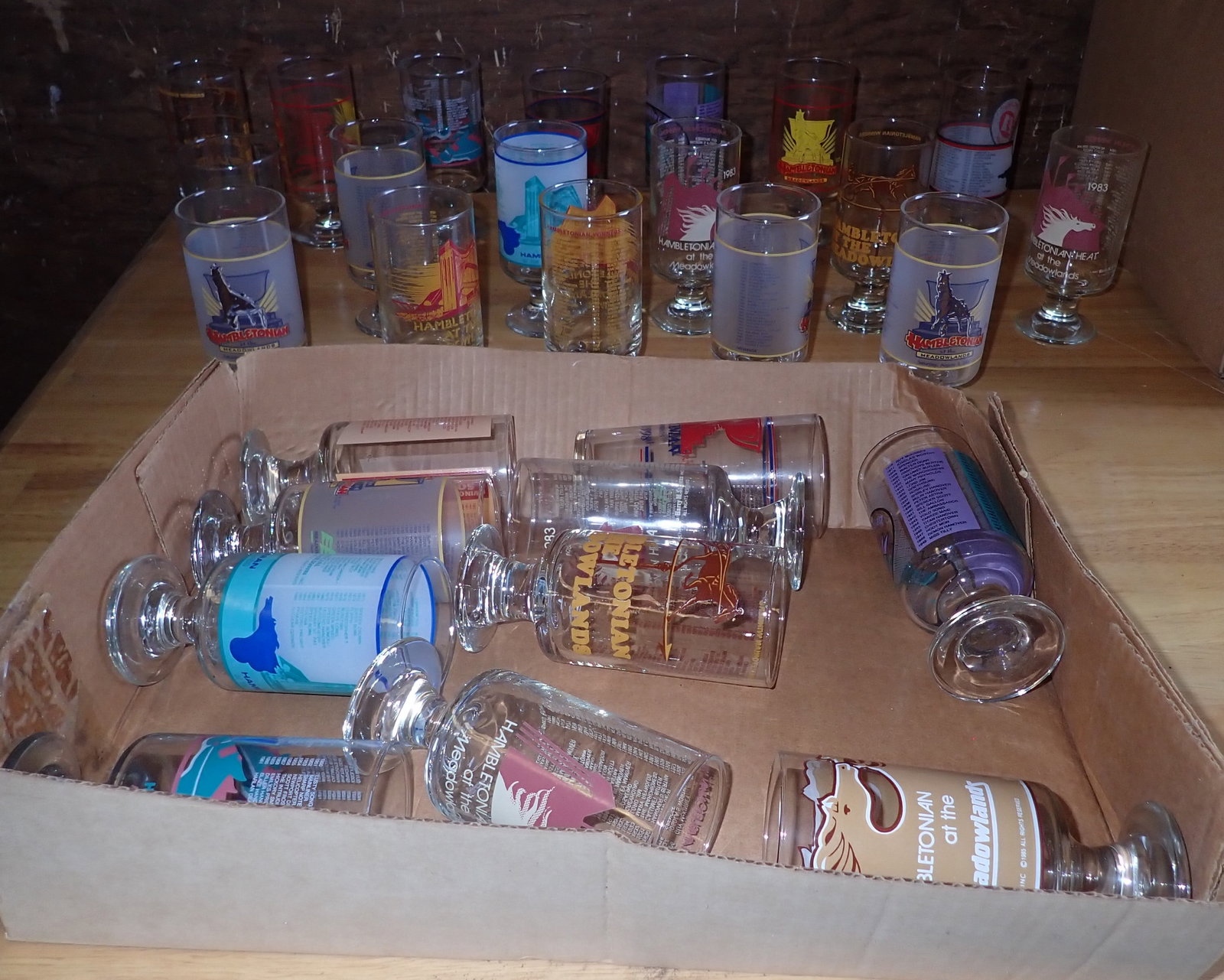 38 Meadowlands Hambletonian Glasses: NO in house shipping !