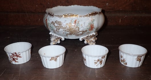 Limoges Custard Cups & Porcelain Planter