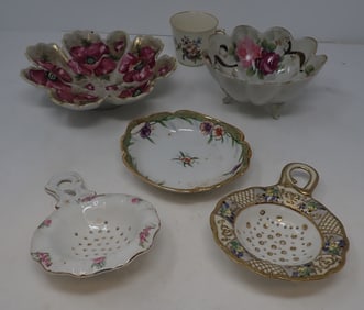 Tea Strainers , Hand Painted Nippon & Royal Copenhagen