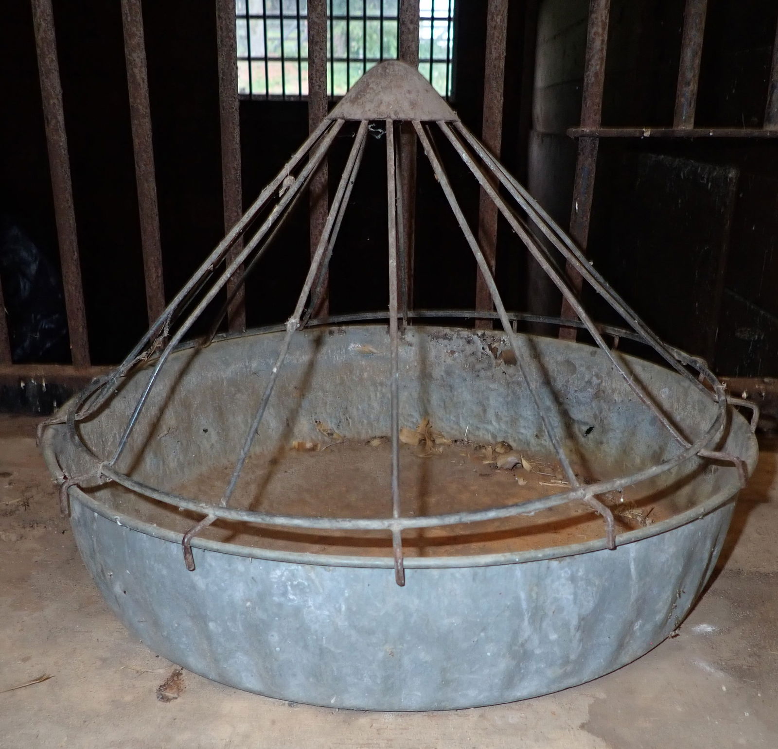 Galvanized Chicken Feeder (1 of 2)