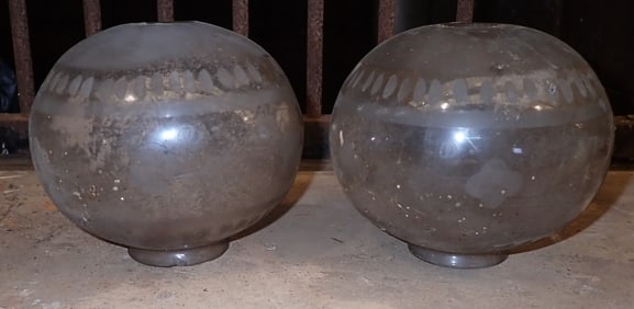 2 Etched Gas Shades