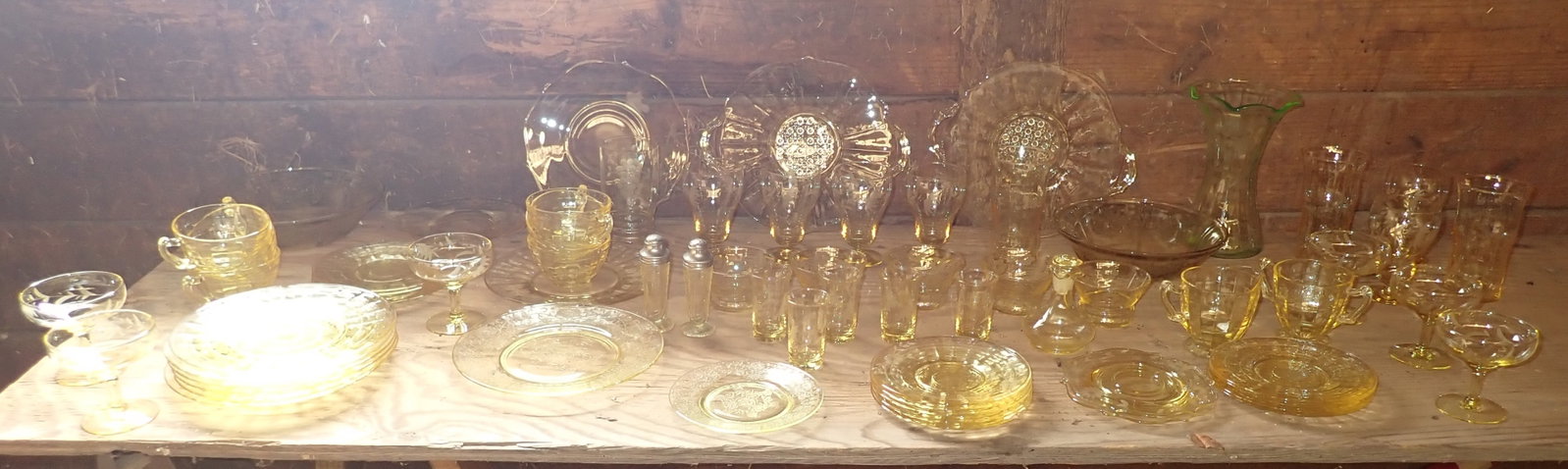 67pcs Depression Glass: NO in house shipping !