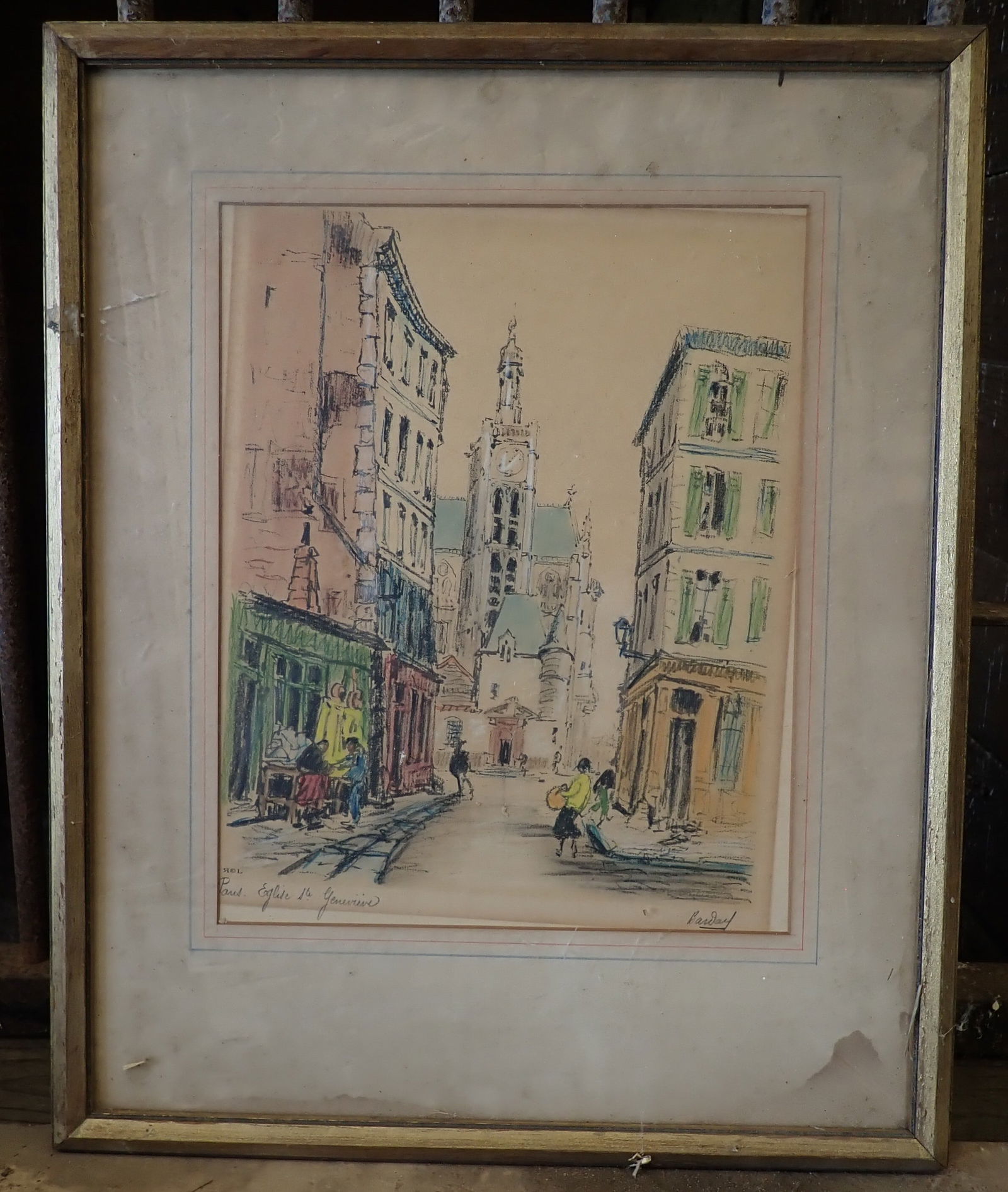Barday Paris Signed Hand Colored Lithograph (1 of 5)