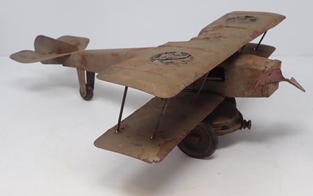 Kingsbury Clockwork Tin Biplane