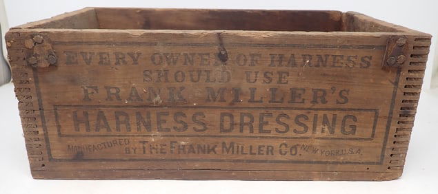 Frank Miller's Harness Dressing Wood Crate