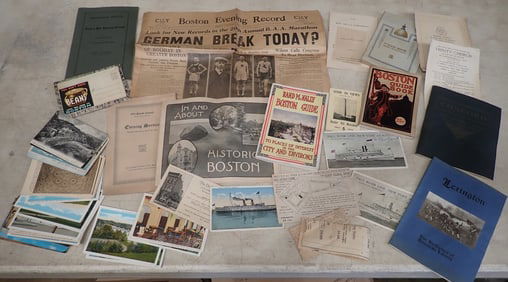 1916 Boston Evening Record , Postcards, Fall River Line Envelopes