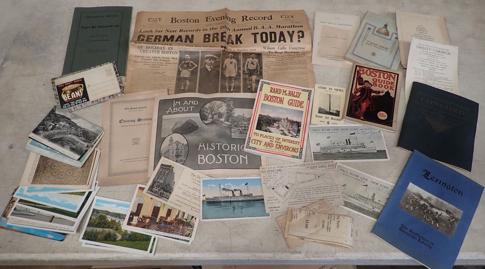 1916 Boston Evening Record , Postcards, Fall River Line Envelopes (1 of 10)