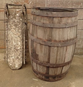 Wooden Barrel & Childs Sleigh