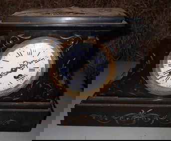 Black Marble Mantel Clock