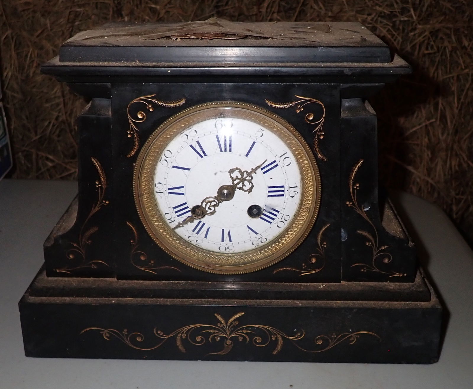 Black Marble Mantel Clock (1 of 6)