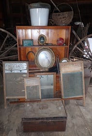 Davy Crockett Toy Box , Milk Can, Washboards & Misc