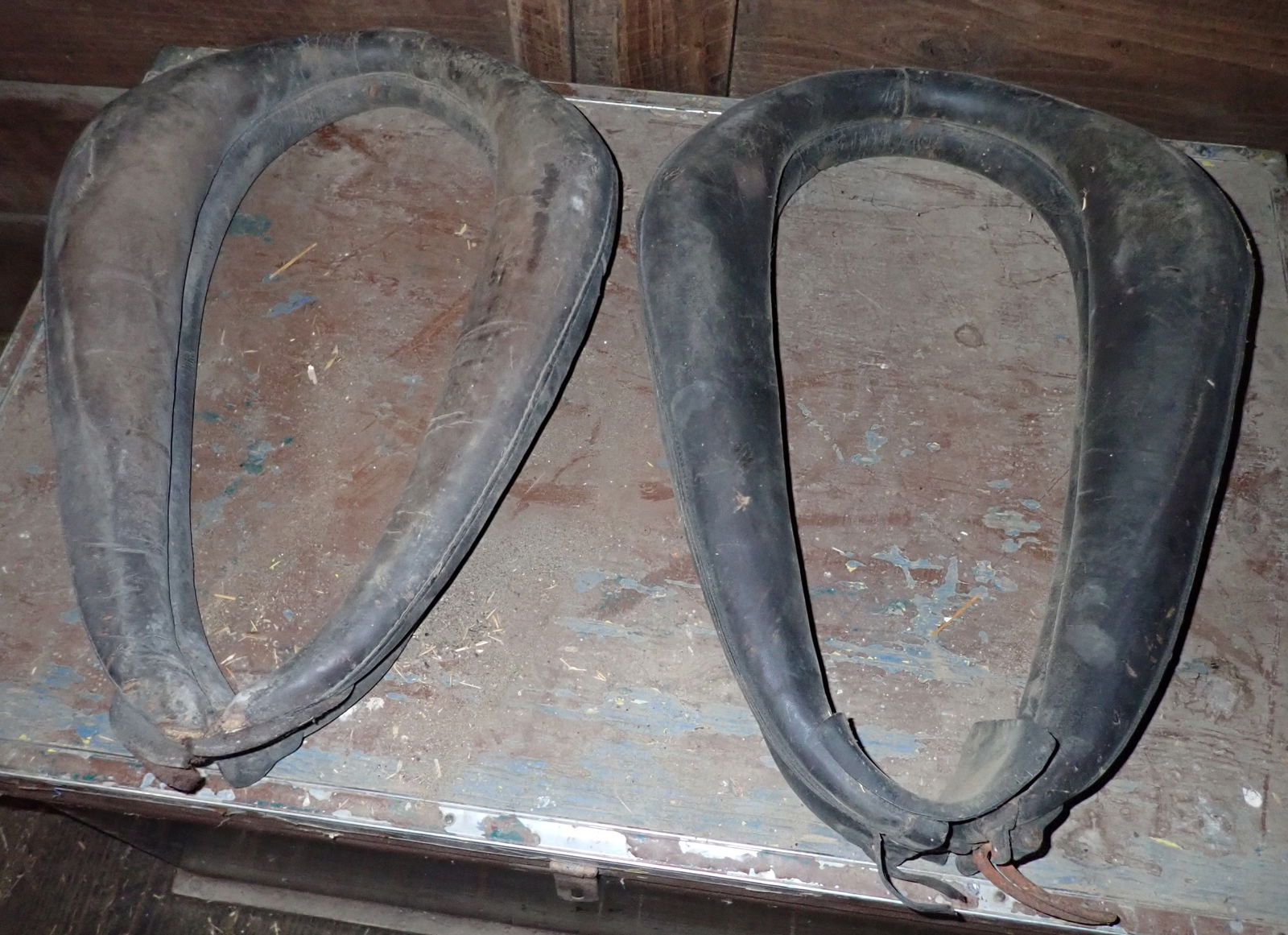 Leather Horse Collars: Approx 15" x 23". Shipping available