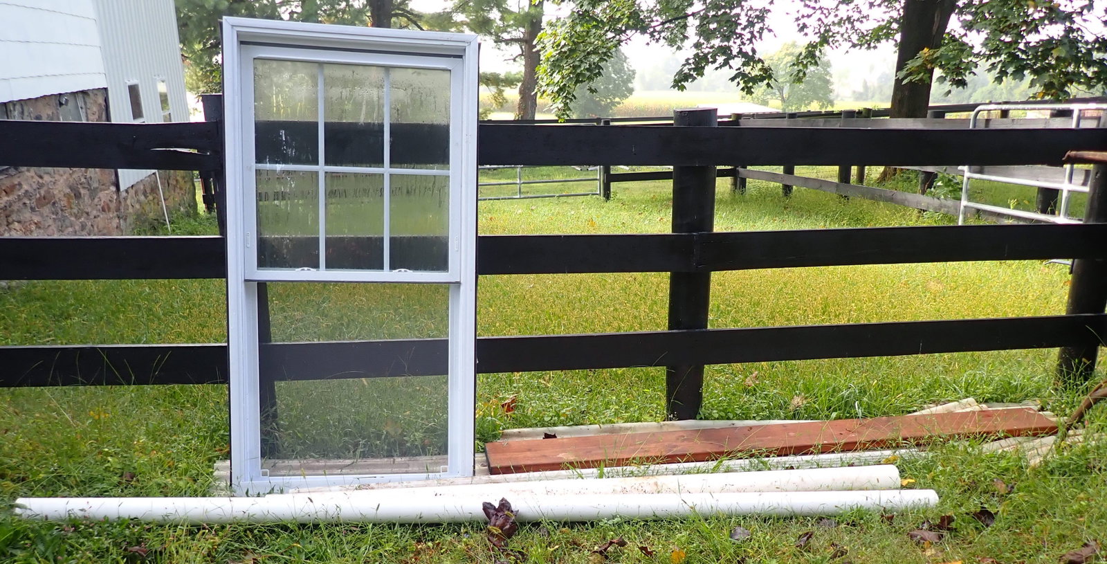 Window, Pipe, & 2x8: Window is approx 33 3/4" X 64 5/8" NO in house shipping !