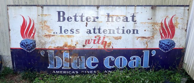 Blue Coal Anthracite Porcelain Sign