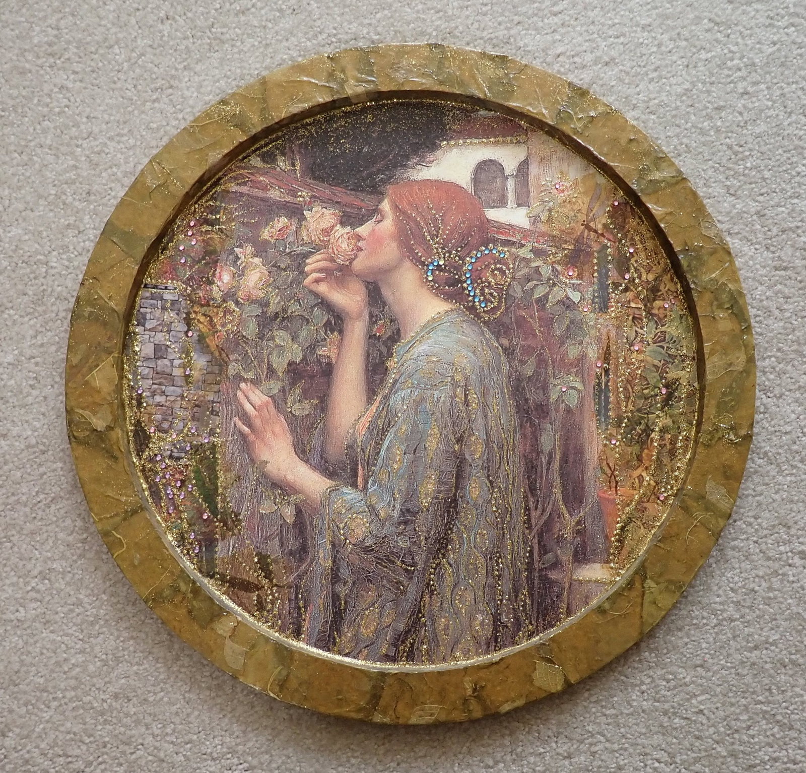 Colleen Creedon Mixed Media Art: Approx 16" in diameter. Shipping available