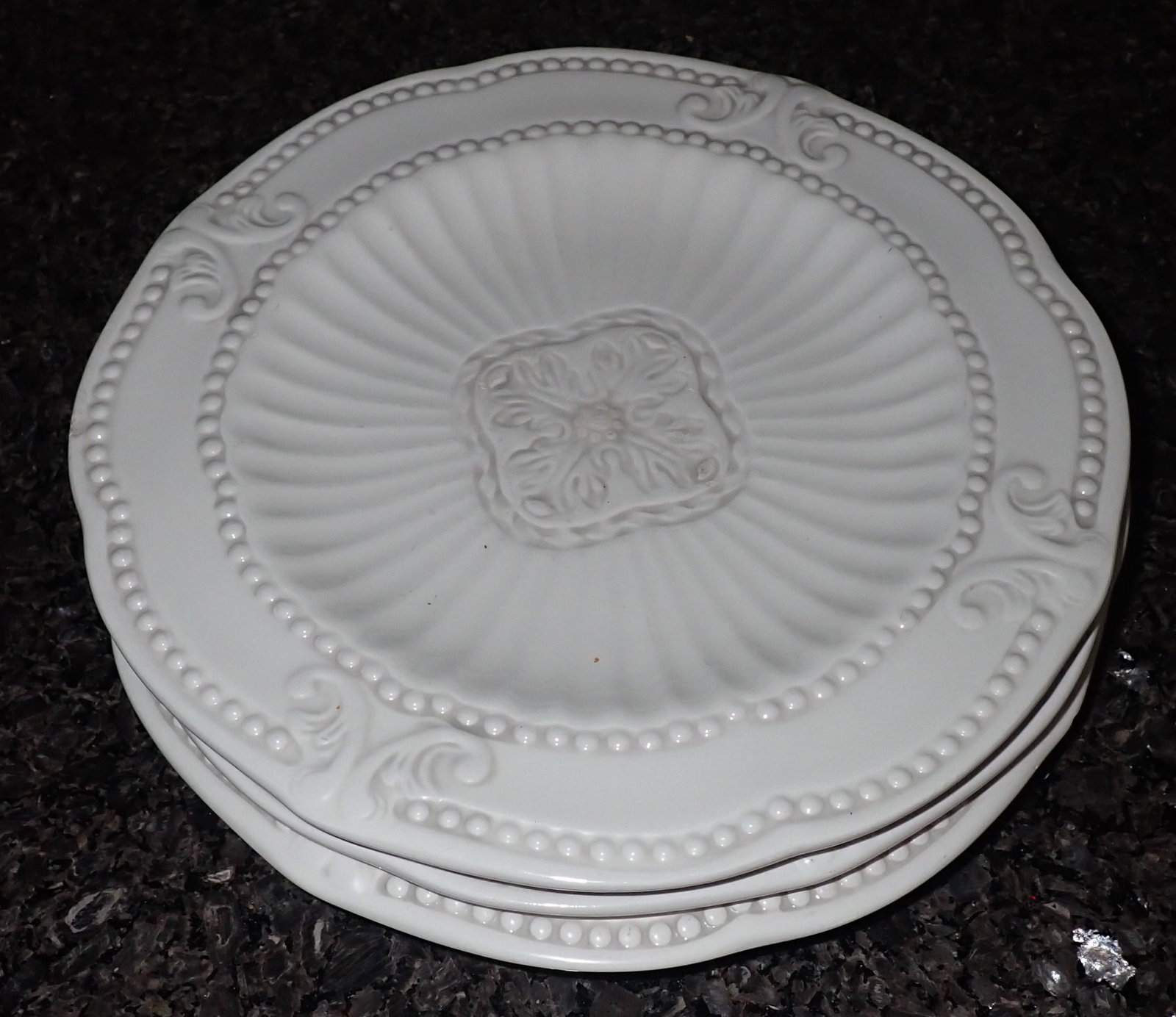 3 Baroque Ironstone Plates 5286: Apprx 8 3/4" in diameter. Shipping available