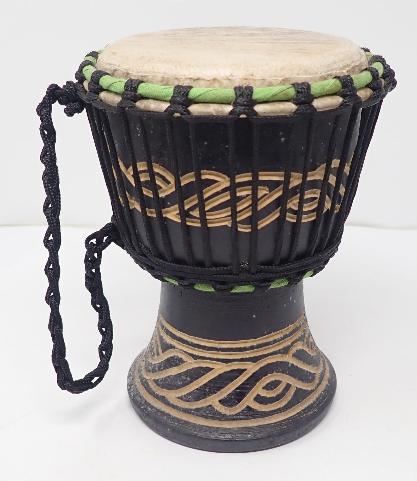 Djembe Drum: Approx 5 3/8" in diameter and 7 1/4" tall. Shipping available