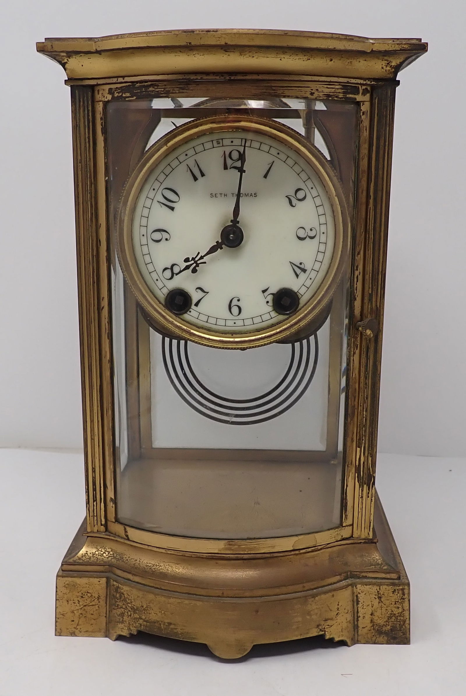 Brass Seth Thomas Crystal Regulator Clock (1 of 8)